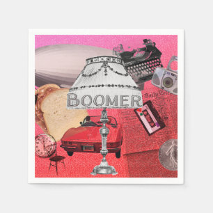 BOOMER Nostalgic Collage Paper Party Napkins