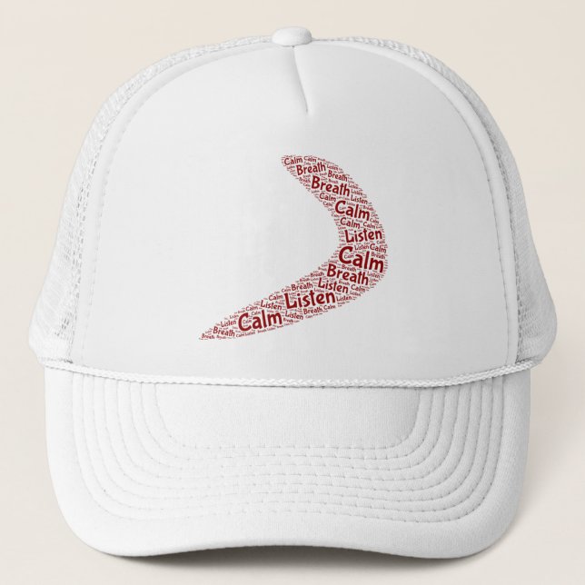 Boomerang Calm, breath, listen cap (Front)