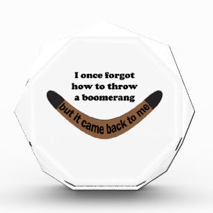 Boomerang Joke Acrylic Award