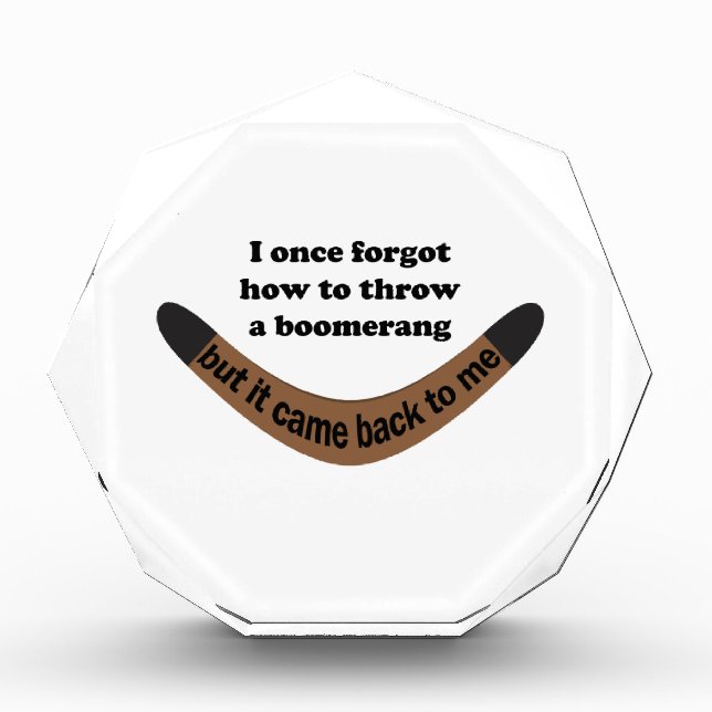 Boomerang Joke Acrylic Award (Front)