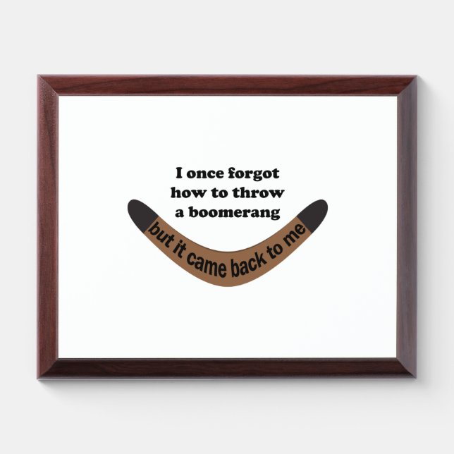 Boomerang Joke Award Plaque (Horizontal)
