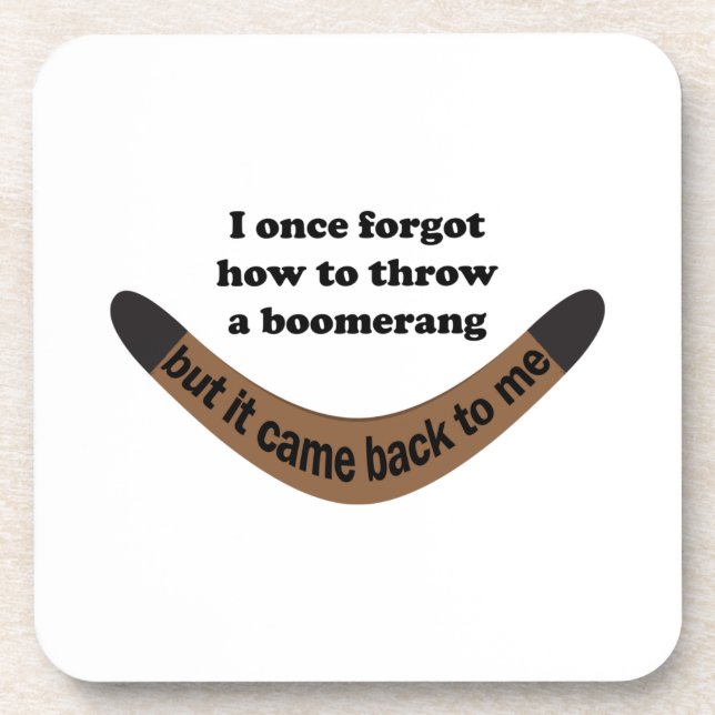 Boomerang Joke Beverage Coaster (Front)