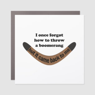 Boomerang Joke Car Magnet