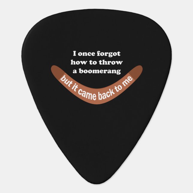 Boomerang Joke Guitar Pick (Front)