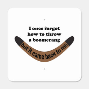 Boomerang Joke Metal Sign