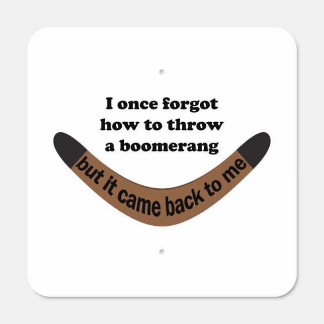 Boomerang Joke Metal Sign (Front)
