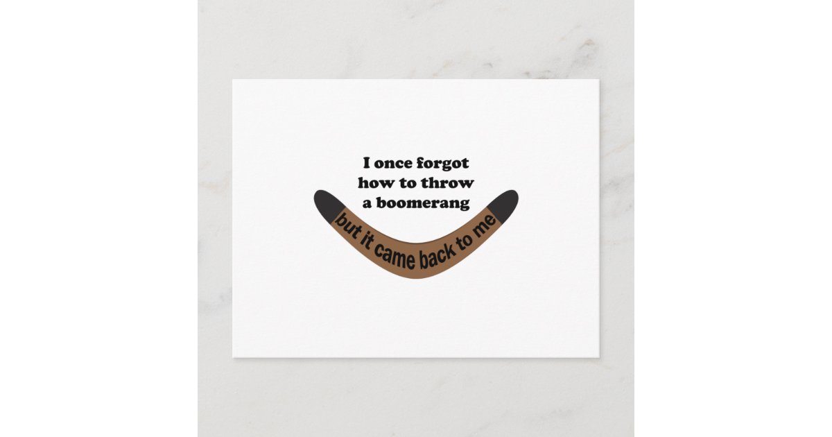 Boomerang Joke Postcard | Zazzle