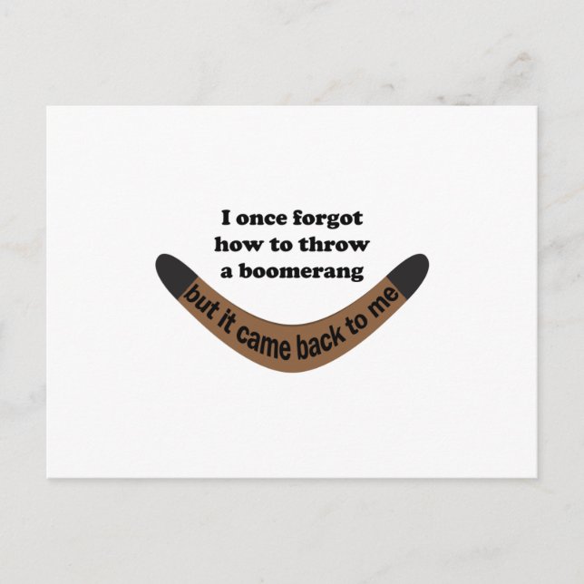 Boomerang Joke Postcard (Front)