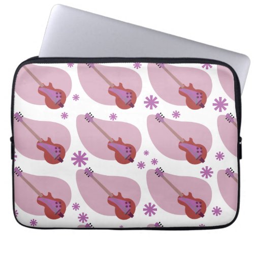 Boomerang Pink Guitars Retro Fun Pattern Design Laptop Sleeve