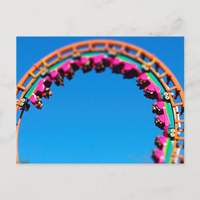 Boomerang Roller Coaster Worlds of Fun, KC Postcard (Front)