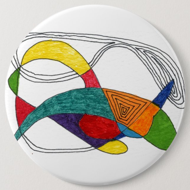 "Boomerangs" Abstract Art Button (Front)