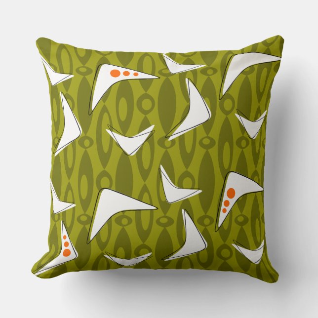 Boomerangs and Balls Throw Pillow (Front)