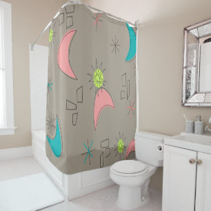 Boomerangs and Starbursts Shower Curtain