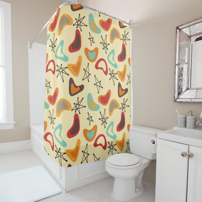 Boomerangs and Stars  Shower Curtain (In Situ)