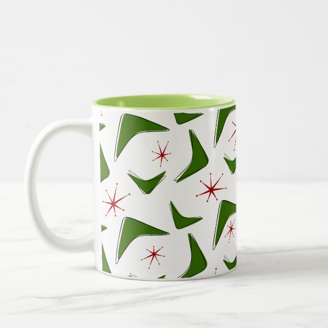 Boomerangs and Stars Two-Tone Coffee Mug (Left)