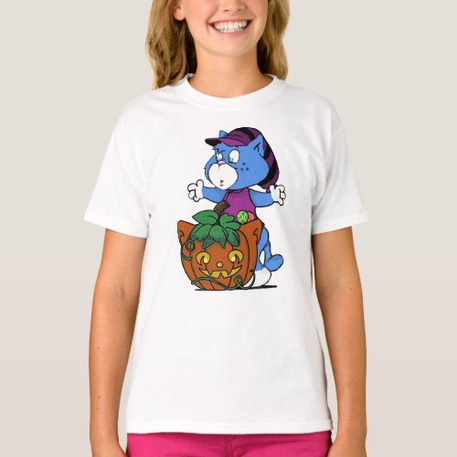 Boomi Cats Kitty Pumpkin  T_Shirt