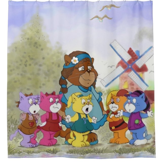Boomi Cats Shower Curtain (Front)