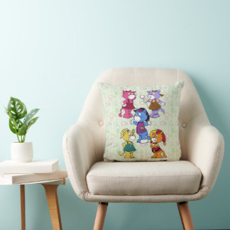 Boomi Cats Throw Pillow