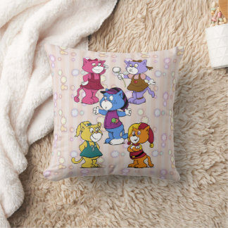Boomi Cats Throw Pillow
