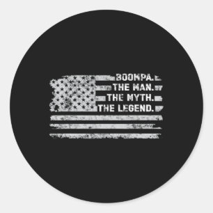 Boompa The Man Myth Legend Fathers Day Vintage Ame Classic Round Sticker