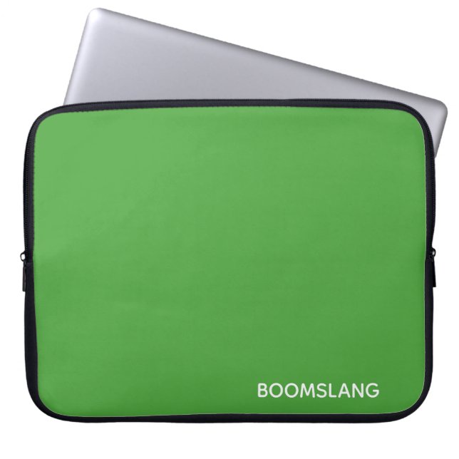Boomslang green color name laptop sleeve (Front)
