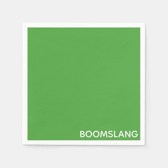 Boomslang green color name napkins (Front)