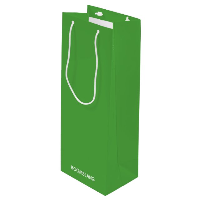 Boomslang green color name wine gift bag (Front Angled)