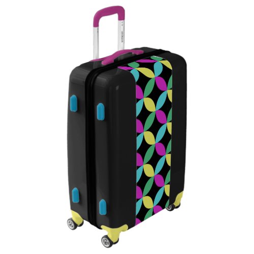 Boomy Cute Trendy Black Colorful Flower Pattern Luggage
