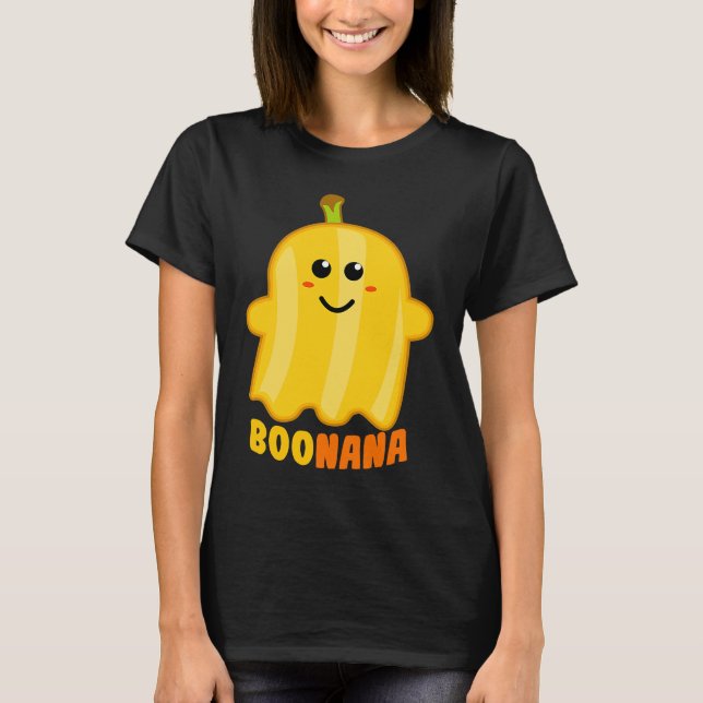 Boonana Banana Ghost Funny Scary Cute Halloween Co T-Shirt (Front)