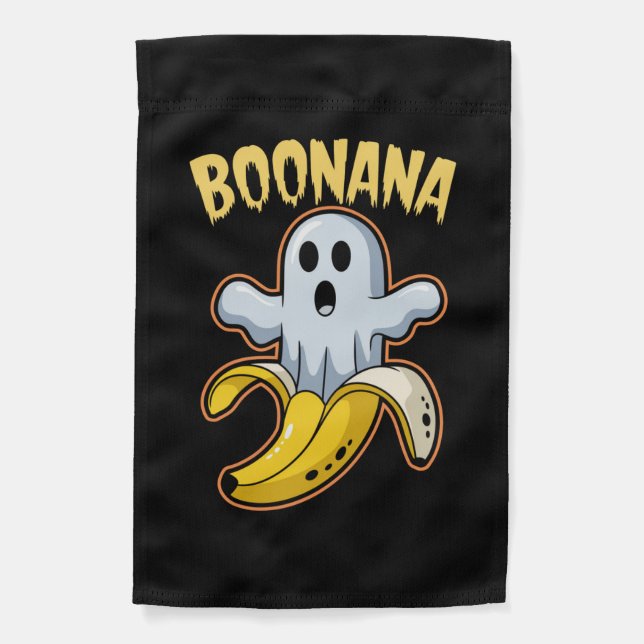 Boonana Cute Ghost Banana Halloween Garden Flag (Front)