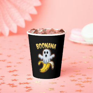 Boonana Cute Ghost Banana Halloween Paper Cups