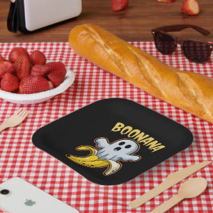Boonana Cute Ghost Banana Halloween Paper Plates