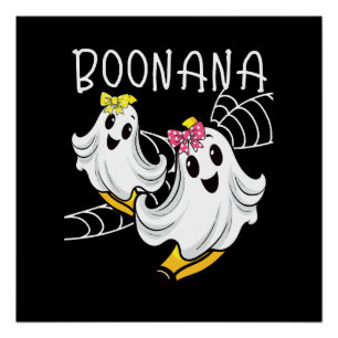 Boonana Cute Ghost Banana Halloween Poster