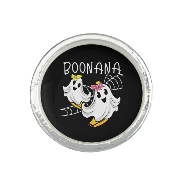 Boonana Cute Ghost Banana Halloween Ring (Front)