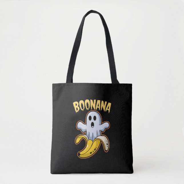 Boonana Cute Ghost Banana Halloween Tote Bag (Front)