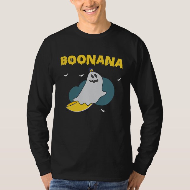 Boonana Scary Halloween Ghost Banana Costume T-Shirt (Front)