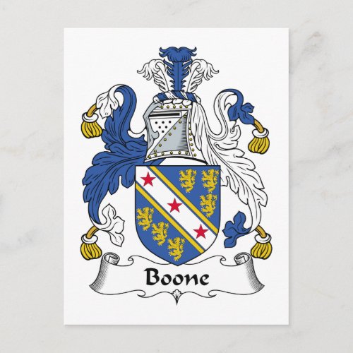 Boone Family Crest Postcard