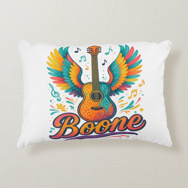 Boone Guitar Accent Pillow (Front)