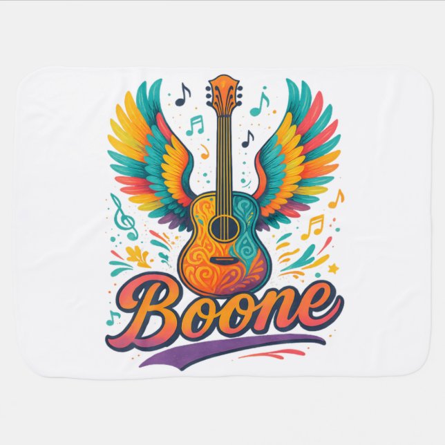 Boone Guitar Baby Blanket (Horizontal)