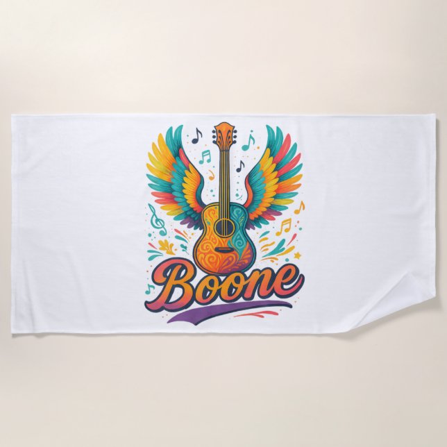 Boone Guitar Beach Towel (Front)
