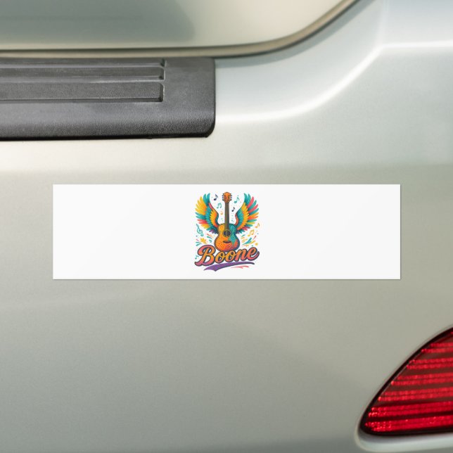 Boone Guitar Bumper Sticker (On Car)