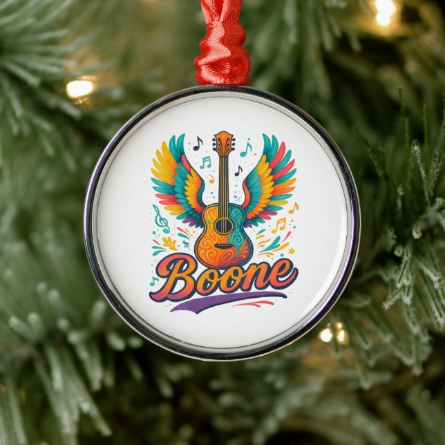 Boone Guitar Metal Ornament (Tree)