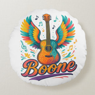Boone Guitar Round Pillow