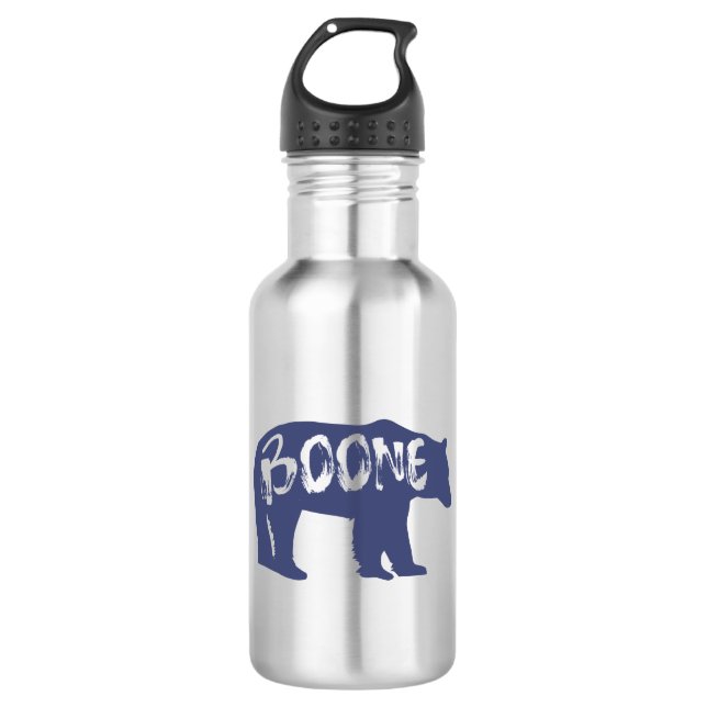Boone North Carolina Bear Stainless Steel Water Bottle (Front)