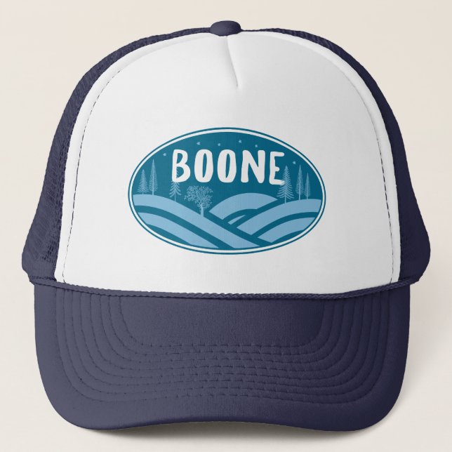 Boone North Carolina Outdoors Trucker Hat (Front)