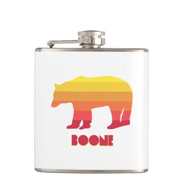 Boone North Carolina Rainbow Bear Flask (Front)