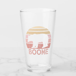 Boone North Carolina Retro Bear Glass