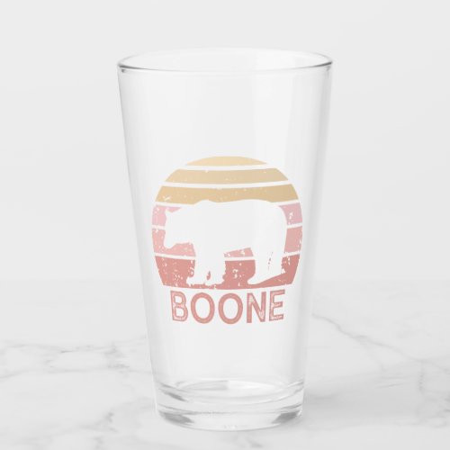 Boone North Carolina Retro Bear Glass