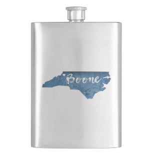 Boone North Carolina Wood Grain Flask