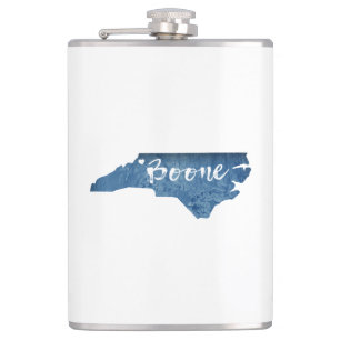 Boone North Carolina Wood Grain Flask